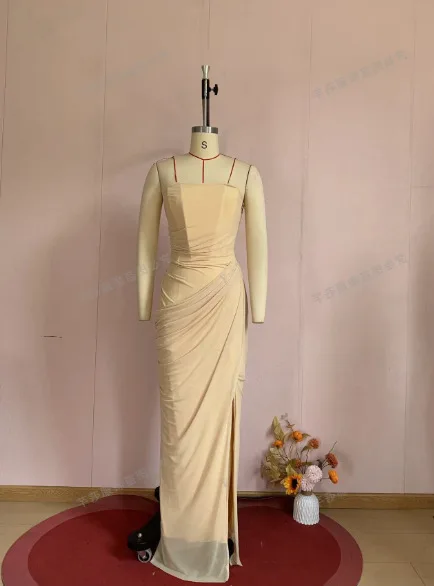 Women Dresses Solid Strapless Dress Party Vestidos Shirring High Waist Elegant Floor Length Slim Fit 2026 Summer Sexy Flods