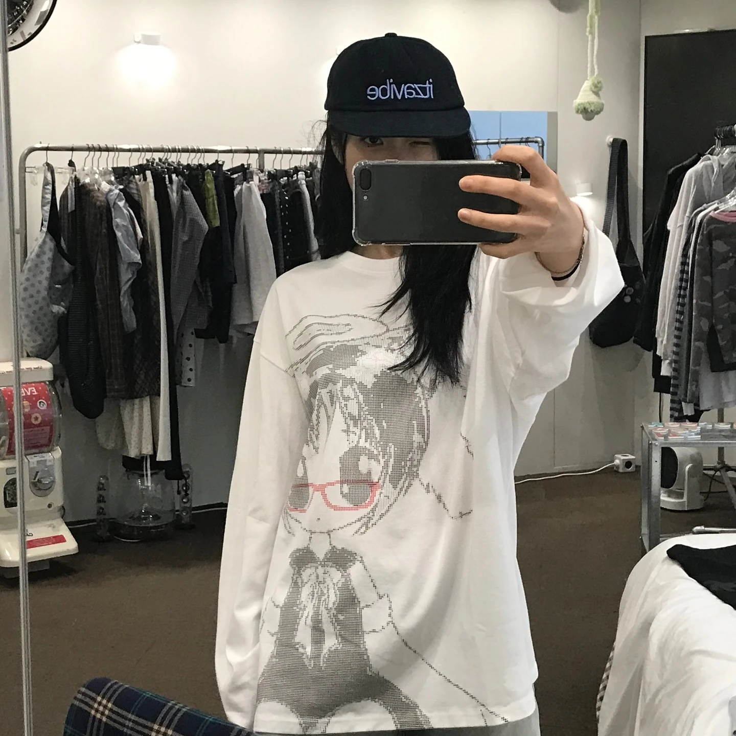 Karrram Japanese Y2k Anime Print T-shirt 2000s Korean Style Long Sleeve T Shirt Vintage Harajuku Cutecore White Tops Kawaii 00s