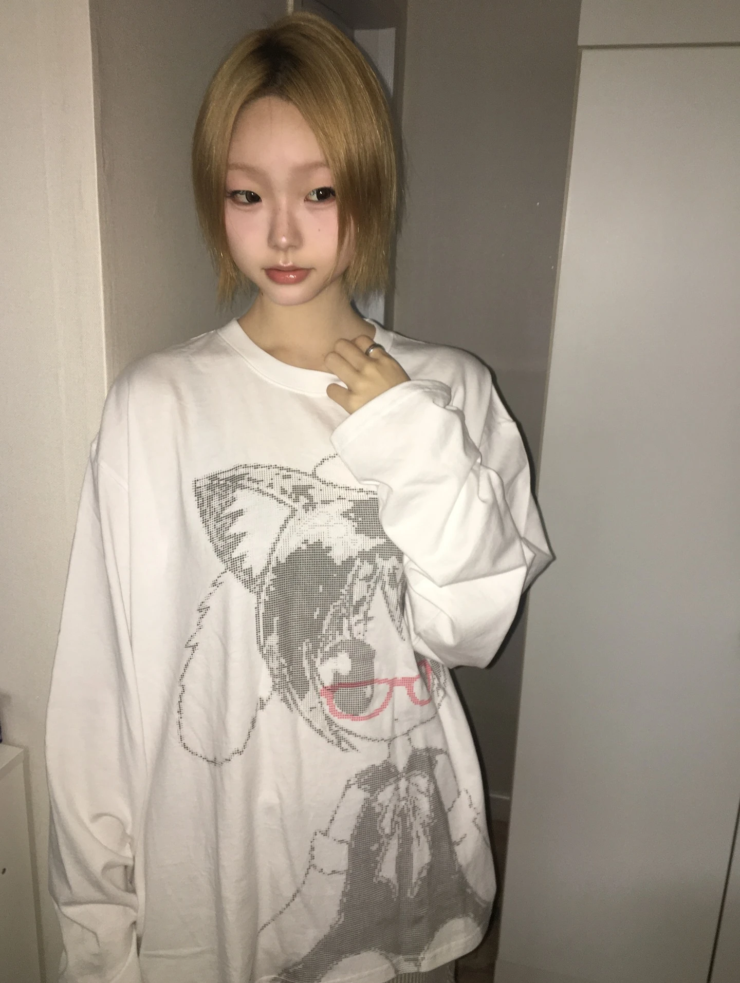 Karrram Japanese Y2k Anime Print T-shirt 2000s Korean Style Long Sleeve T Shirt Vintage Harajuku Cutecore White Tops Kawaii 00s
