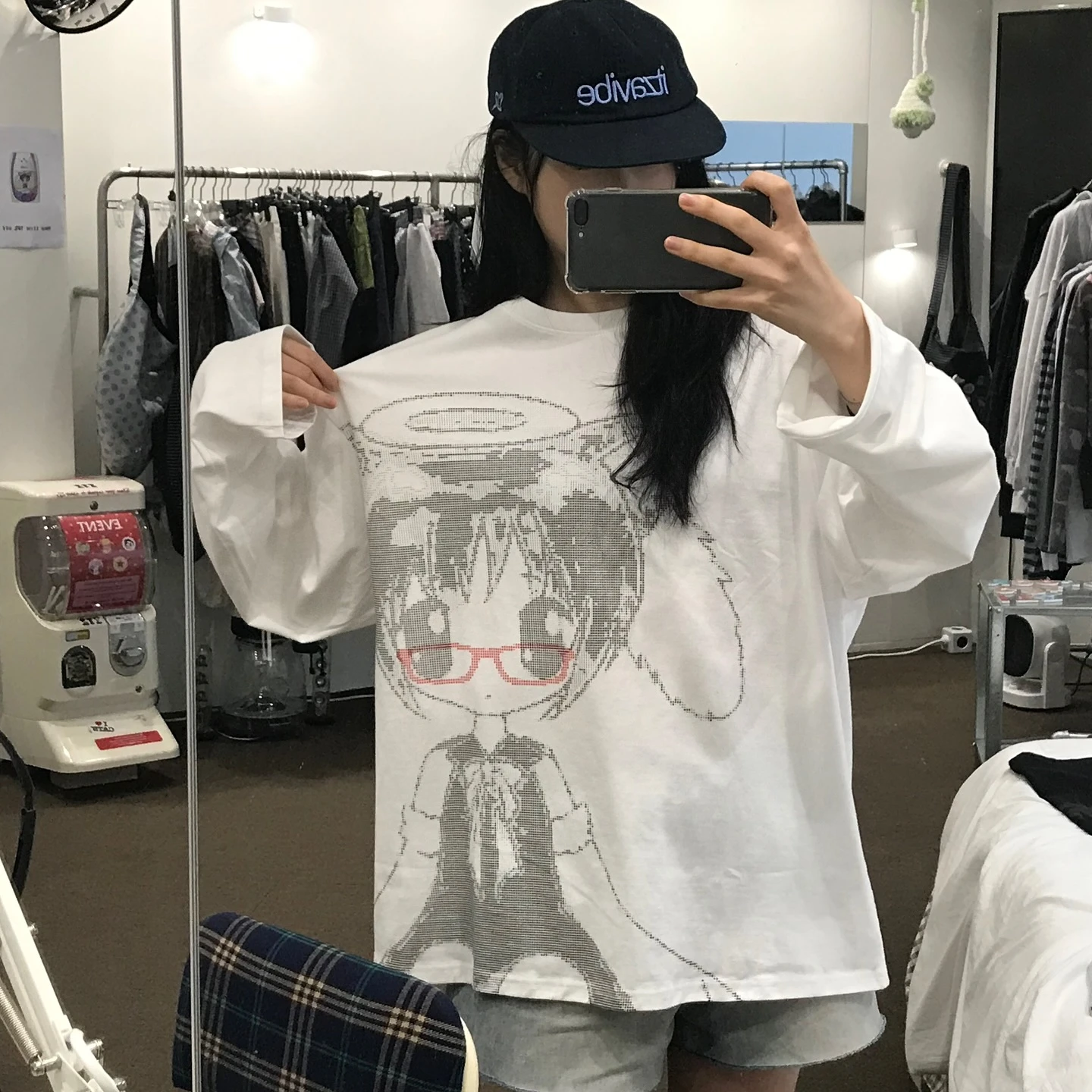 Karrram Japanese Y2k Anime Print T-shirt 2000s Korean Style Long Sleeve T Shirt Vintage Harajuku Cutecore White Tops Kawaii 00s