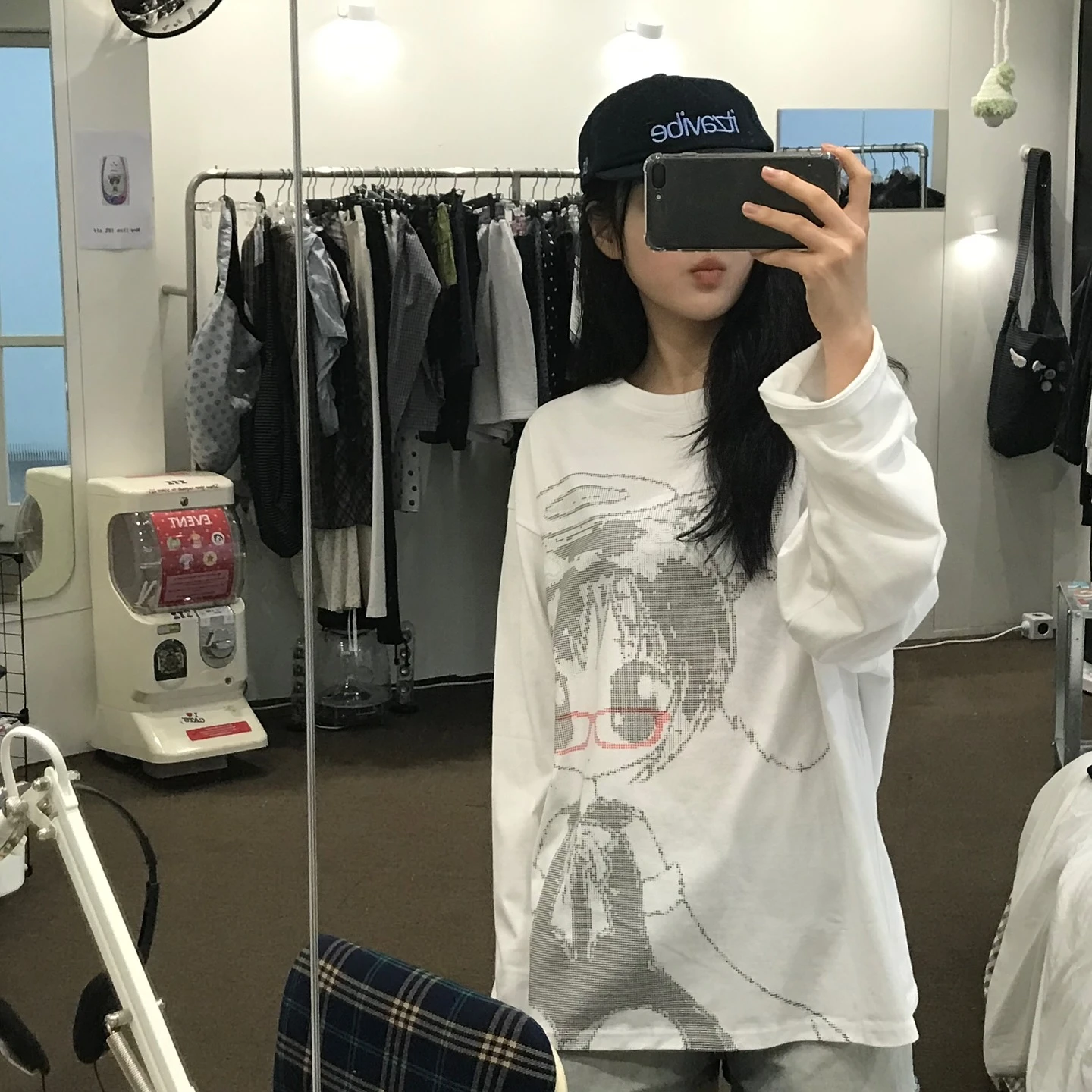 Karrram Japanese Y2k Anime Print T-shirt 2000s Korean Style Long Sleeve T Shirt Vintage Harajuku Cutecore White Tops Kawaii 00s