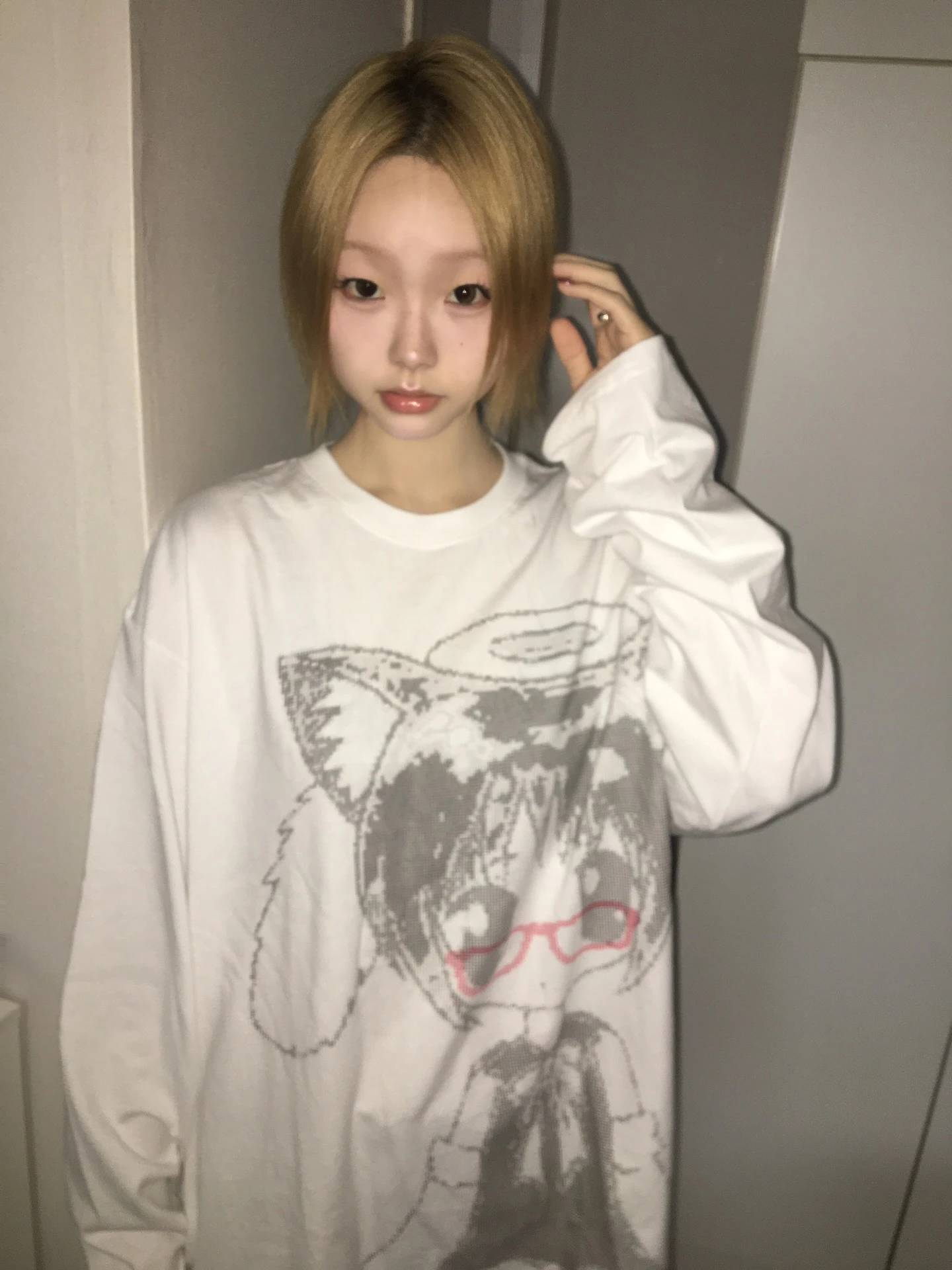 Karrram Japanese Y2k Anime Print T-shirt 2000s Korean Style Long Sleeve T Shirt Vintage Harajuku Cutecore White Tops Kawaii 00s