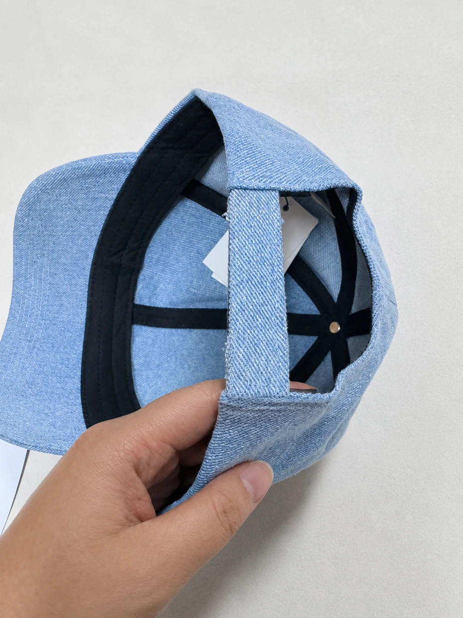 Top quality Embroidered Letter Washed Denim Baseball Cap With Adjustable Velcro Closure Unisex Casual Hat for Four Seasons