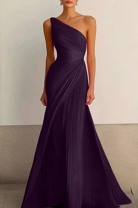 Formal Elegant Party Prom Dresses Women Evening Dresses Sexy One Shoulder Customized платье на выпускной
