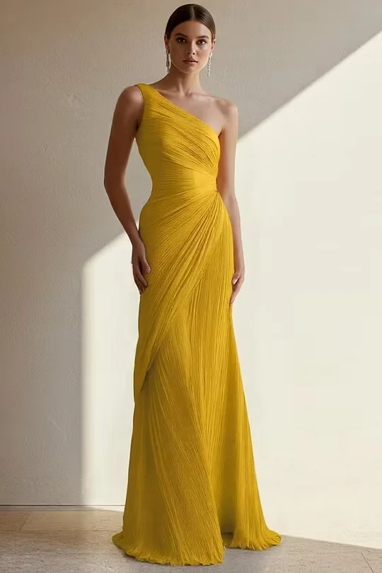 Formal Elegant Party Prom Dresses Women Evening Dresses Sexy One Shoulder Customized платье на выпускной