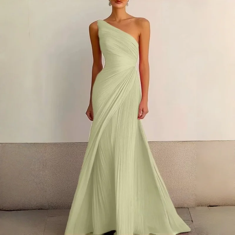 Formal Elegant Party Prom Dresses Women Evening Dresses Sexy One Shoulder Customized платье на выпускной