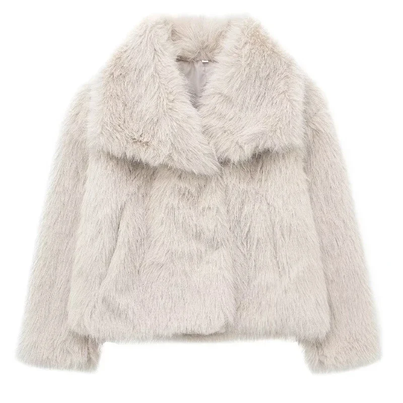MUJER Faux Fur Hairy Coat Woman Warm Winter Fluffy Coat Women New Plush Jackets for Women Outerwears Luxury Women's Teddy Coats