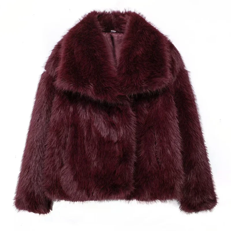 MUJER Faux Fur Hairy Coat Woman Warm Winter Fluffy Coat Women New Plush Jackets for Women Outerwears Luxury Women's Teddy Coats