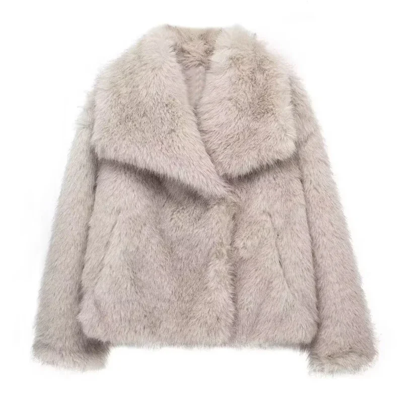 MUJER Faux Fur Hairy Coat Woman Warm Winter Fluffy Coat Women New Plush Jackets for Women Outerwears Luxury Women's Teddy Coats