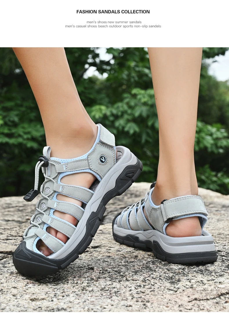 Summer Genuine Leather Women's Sandals Comfortable Sandals 2026 New Designer Sneakers Lightweight Outdoor Women Beach Sandals