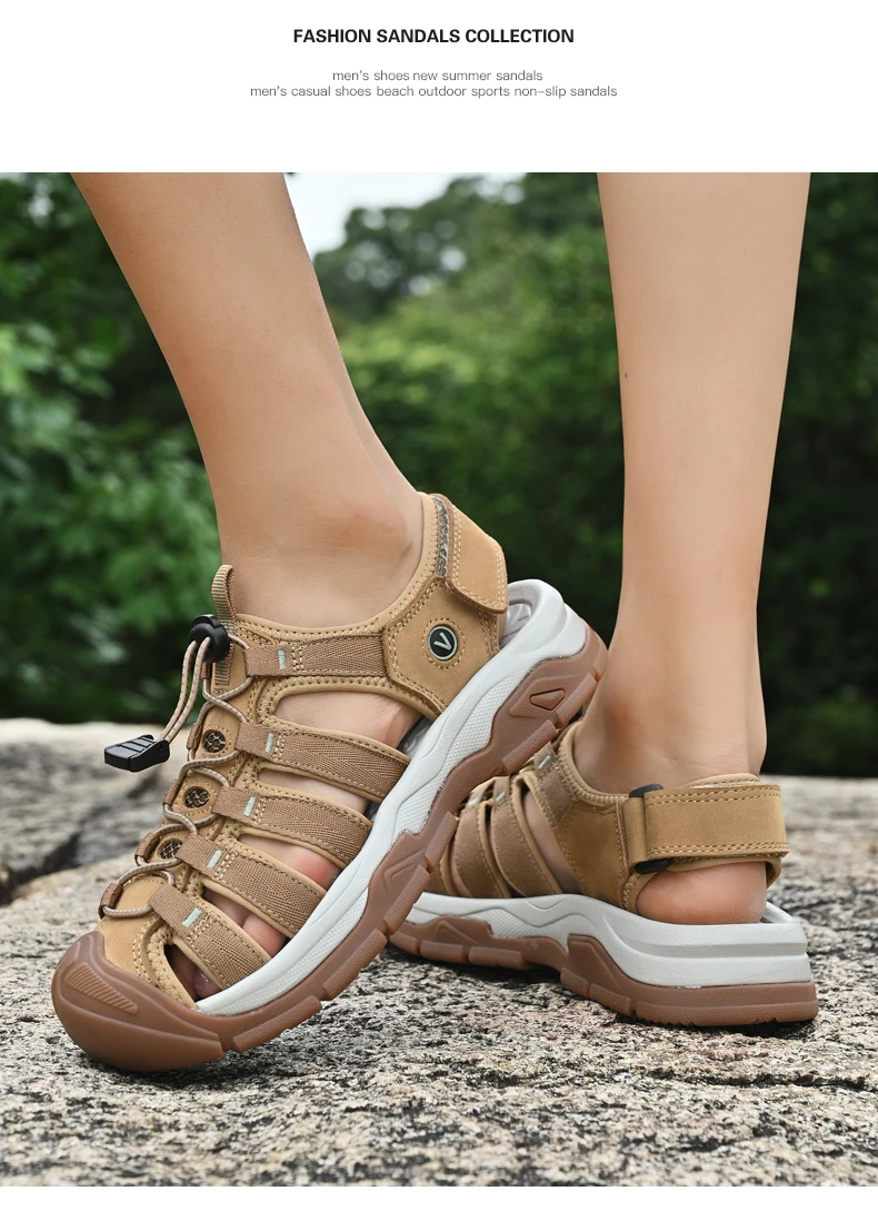 Summer Genuine Leather Women's Sandals Comfortable Sandals 2026 New Designer Sneakers Lightweight Outdoor Women Beach Sandals