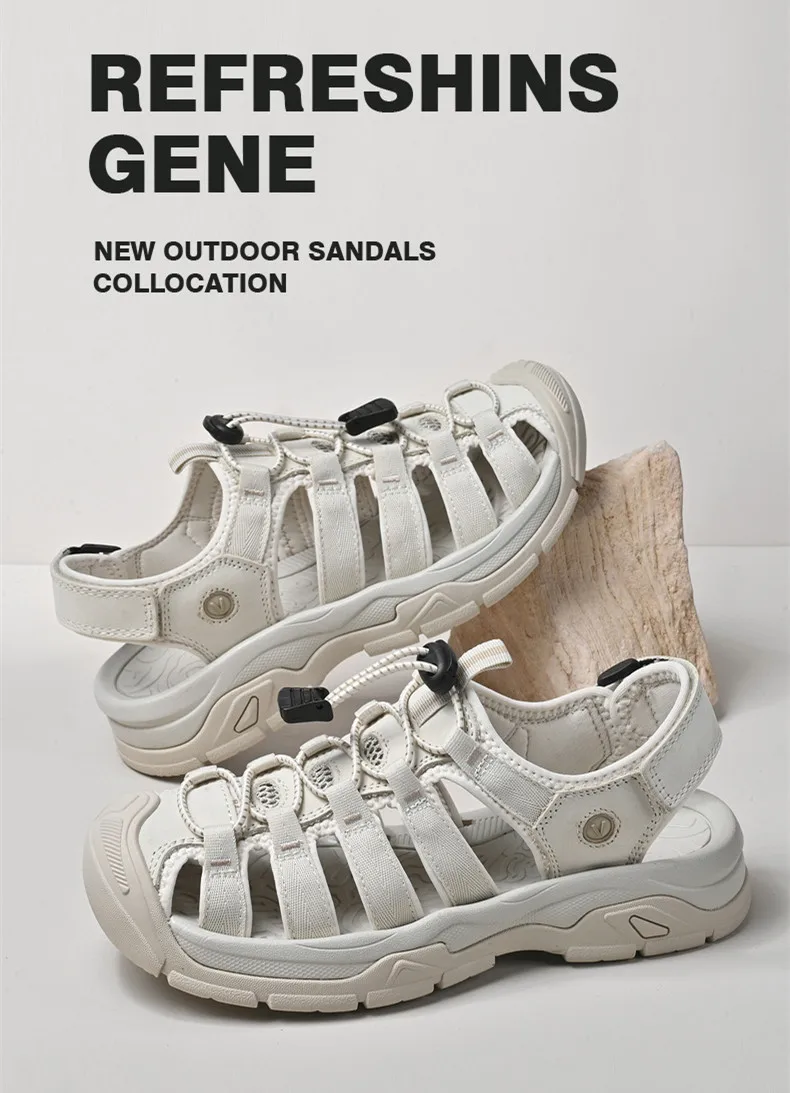 Summer Genuine Leather Women's Sandals Comfortable Sandals 2026 New Designer Sneakers Lightweight Outdoor Women Beach Sandals