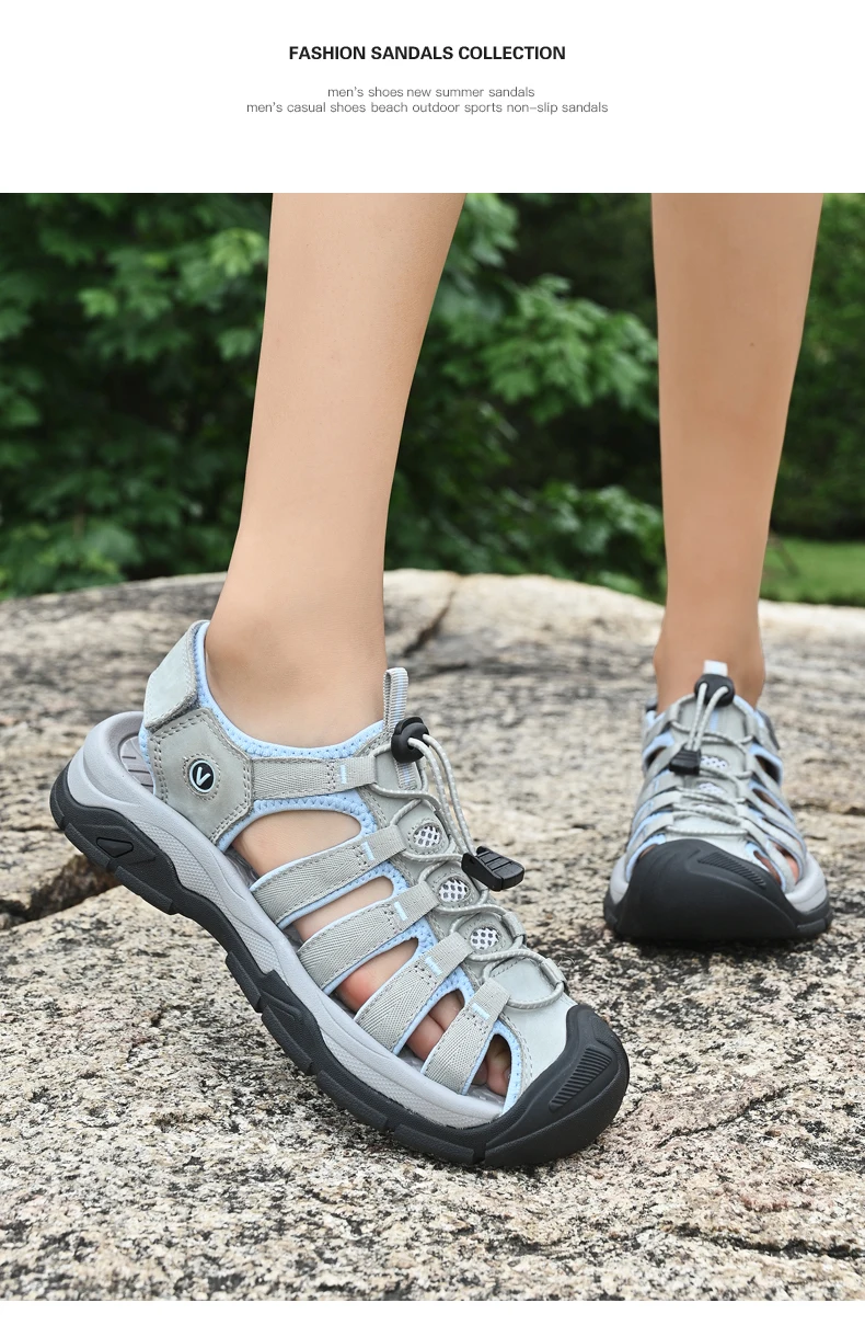 Summer Genuine Leather Women's Sandals Comfortable Sandals 2026 New Designer Sneakers Lightweight Outdoor Women Beach Sandals