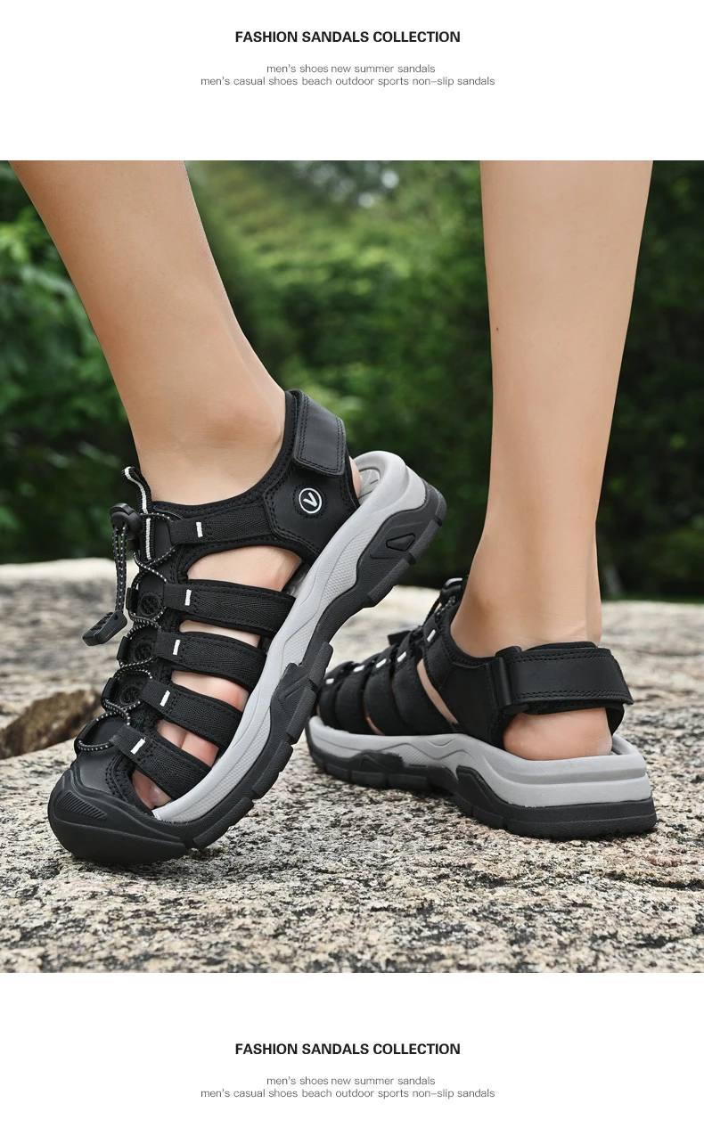 Summer Genuine Leather Women's Sandals Comfortable Sandals 2026 New Designer Sneakers Lightweight Outdoor Women Beach Sandals
