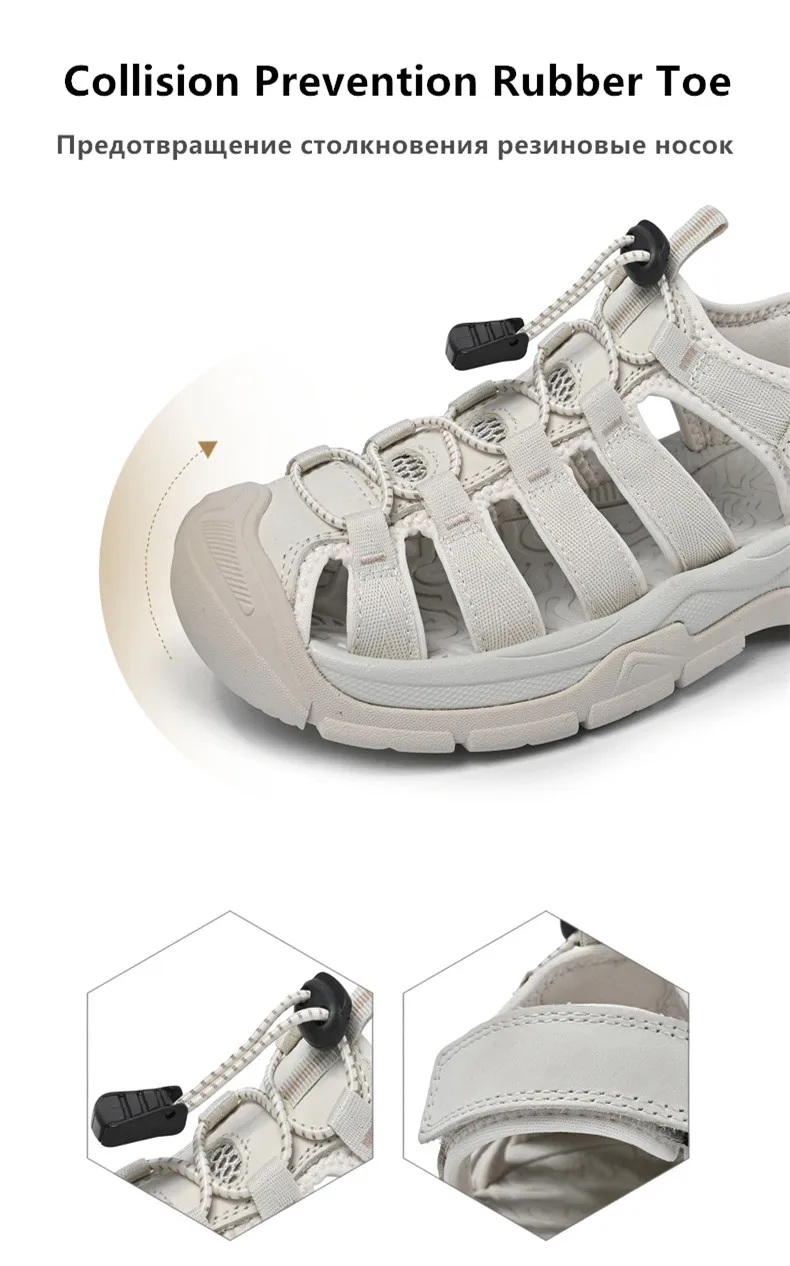Summer Genuine Leather Women's Sandals Comfortable Sandals 2026 New Designer Sneakers Lightweight Outdoor Women Beach Sandals