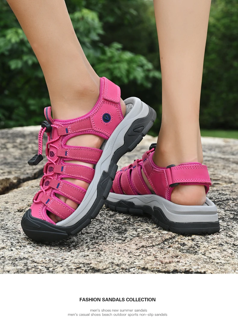 Summer Genuine Leather Women's Sandals Comfortable Sandals 2026 New Designer Sneakers Lightweight Outdoor Women Beach Sandals