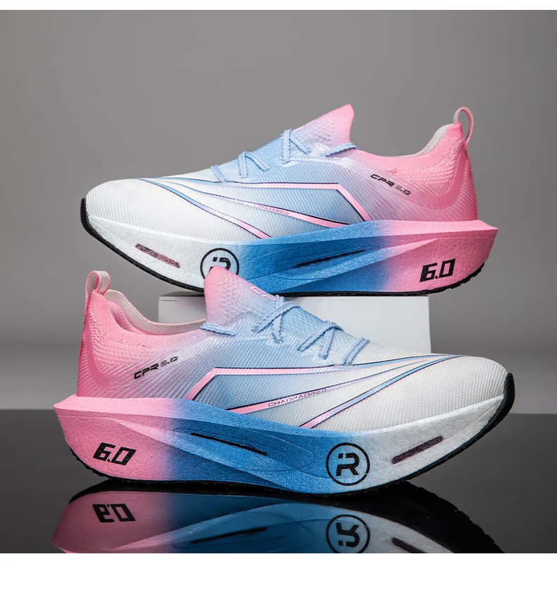 Running Shoes Carbon Board Air Cushion Marathon Men Sports Breathable Lightweight Women's Comfortable Athletic Nonskid Sneakers