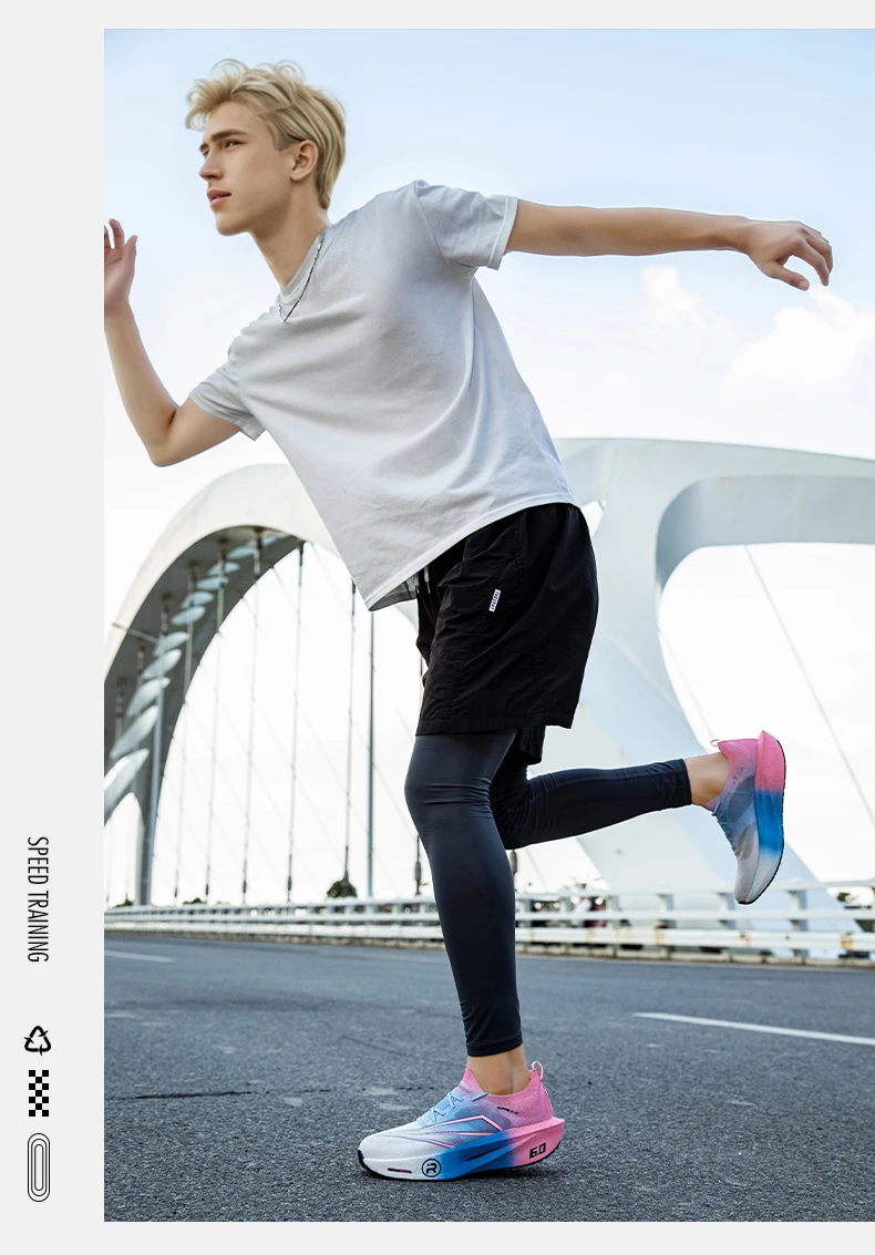 Running Shoes Carbon Board Air Cushion Marathon Men Sports Breathable Lightweight Women's Comfortable Athletic Nonskid Sneakers