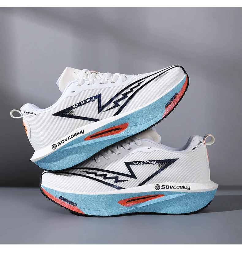 Running Shoes Carbon Board Air Cushion Marathon Men Sports Breathable Lightweight Women's Comfortable Athletic Nonskid Sneakers