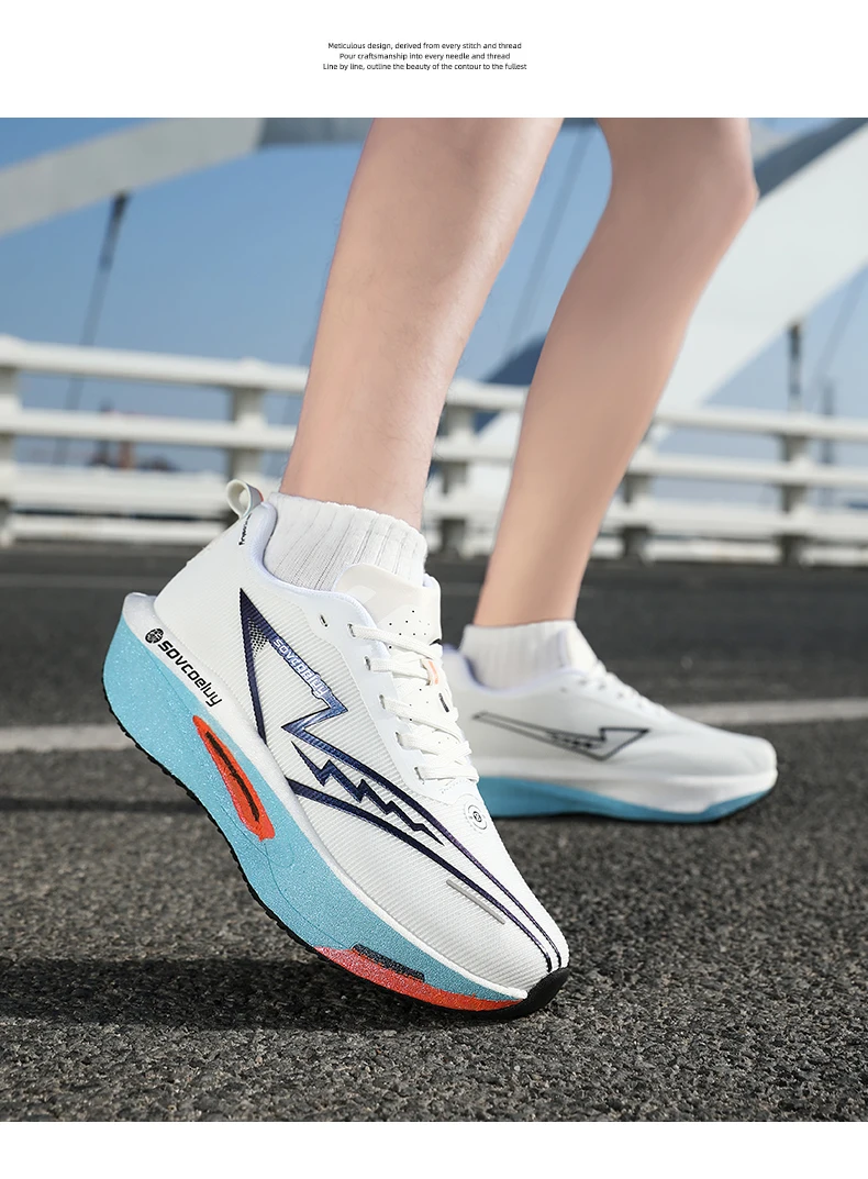 Running Shoes Carbon Board Air Cushion Marathon Men Sports Breathable Lightweight Women's Comfortable Athletic Nonskid Sneakers