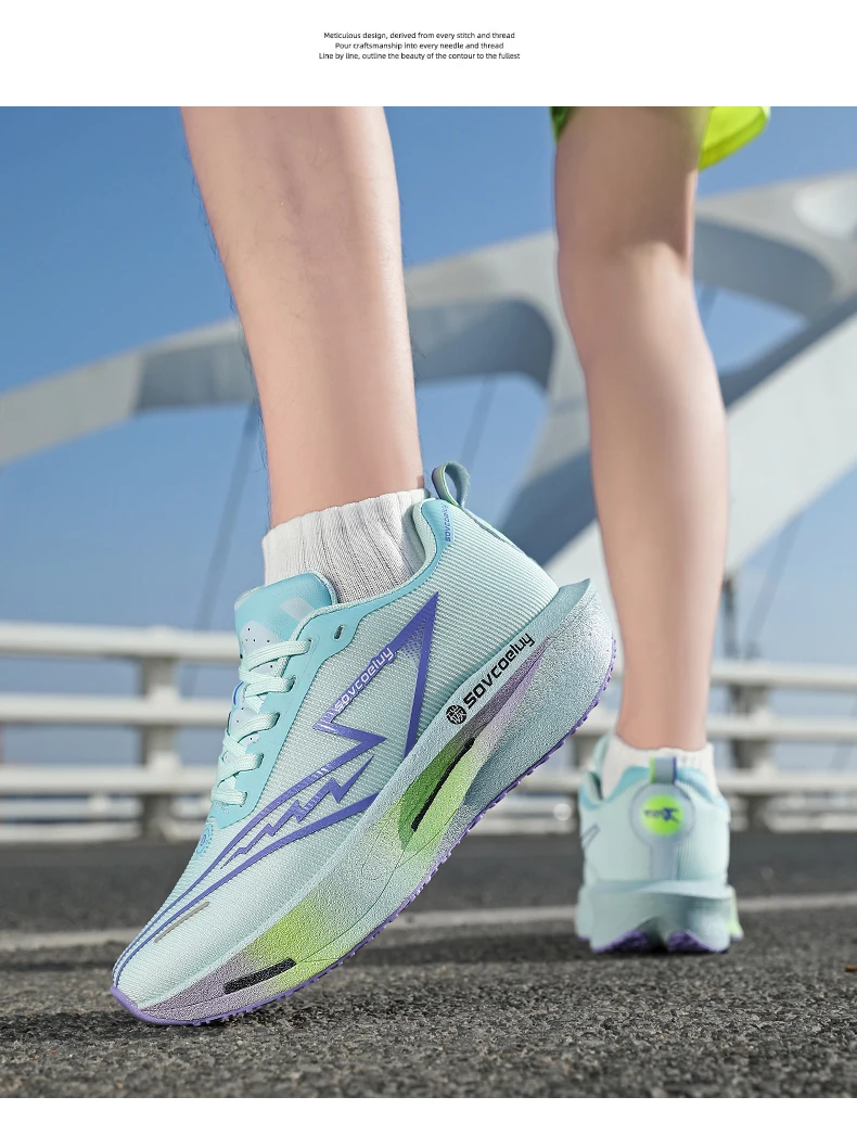Running Shoes Carbon Board Air Cushion Marathon Men Sports Breathable Lightweight Women's Comfortable Athletic Nonskid Sneakers