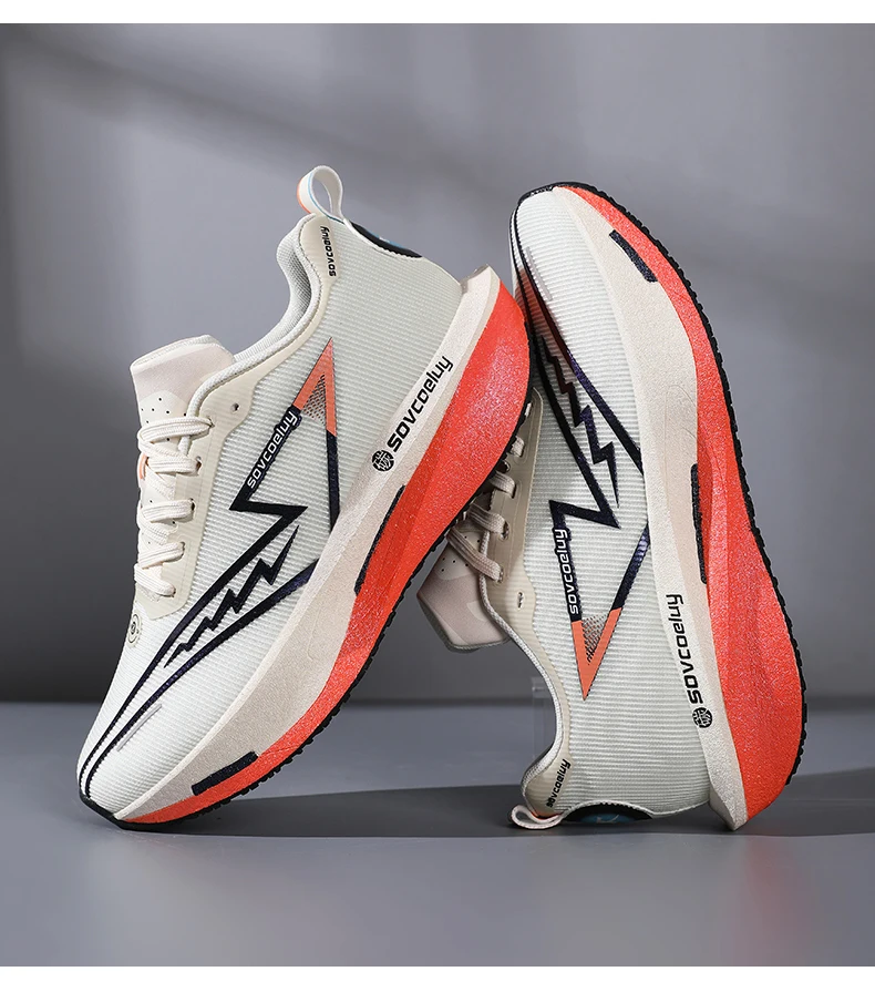 Running Shoes Carbon Board Air Cushion Marathon Men Sports Breathable Lightweight Women's Comfortable Athletic Nonskid Sneakers