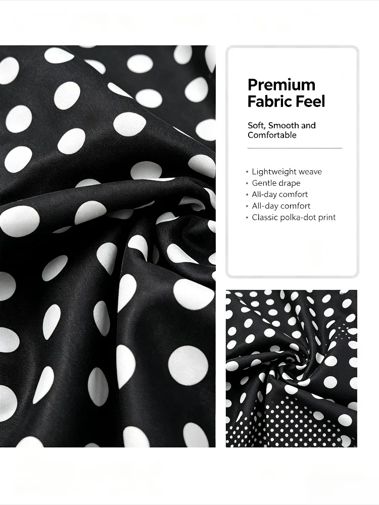 UOOZEE 2026 New Polka Dot Oversized Lapel Blouses For Women Long Sleeves Black White Contrast Color Casual Trendy Shirts