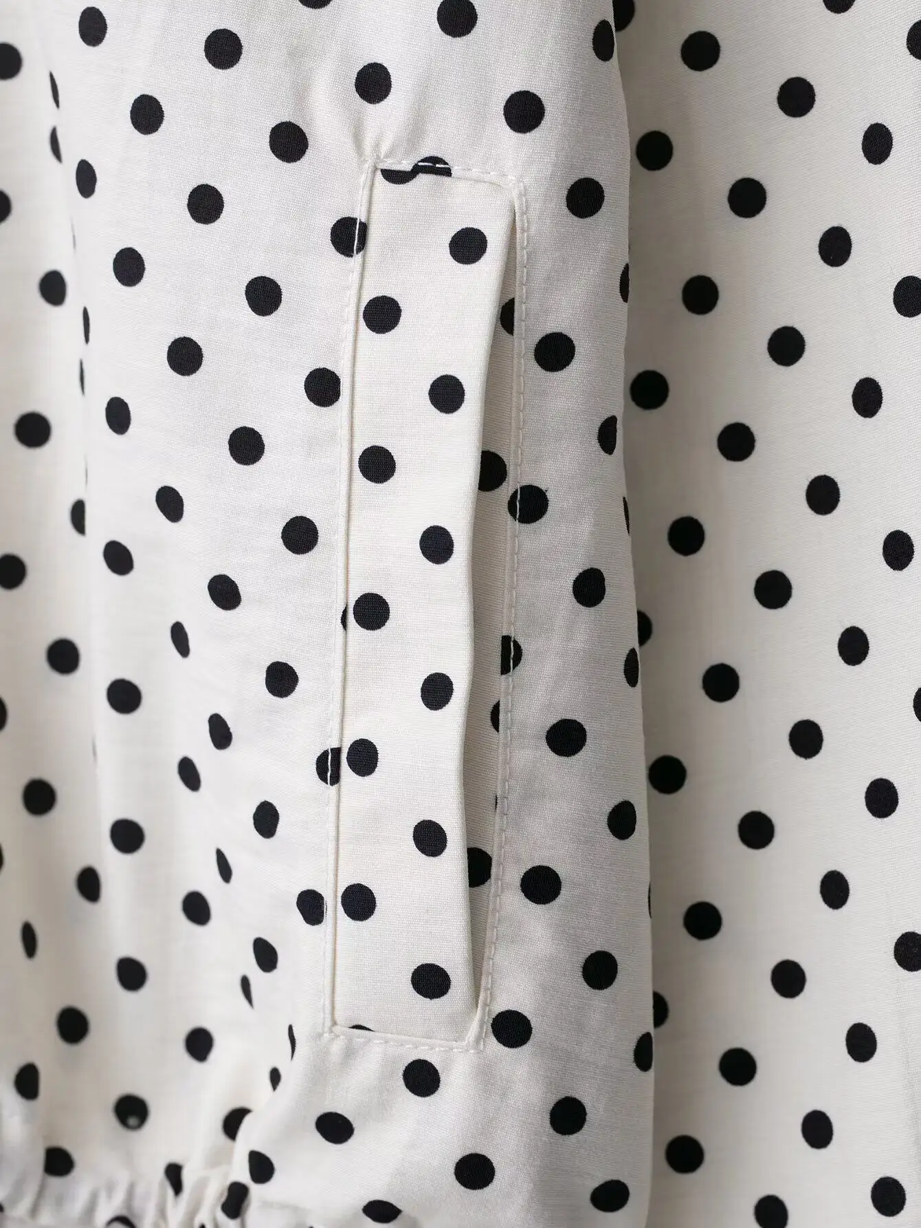 Women's Jackets Spring Autumn Thin Polka Dot Oversized Long Sleeve Outerwear Plus Size Zip Up Crop Coats