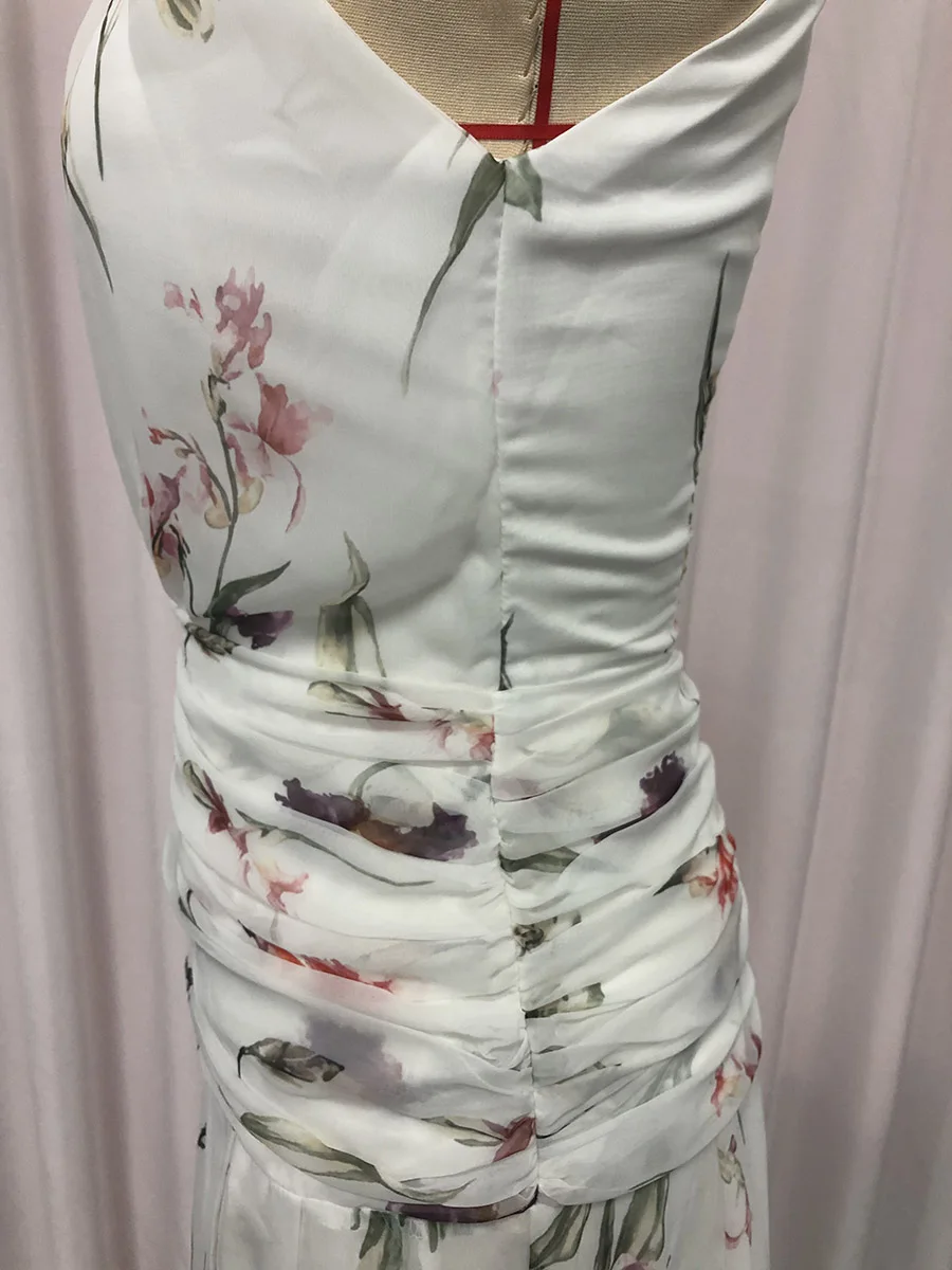 TWOTWINSTYLE Printing Slimming Spliced Bowknot Long Dress for Women High Neck Sleeveless Tunic Patchwork Folds Dresses Female