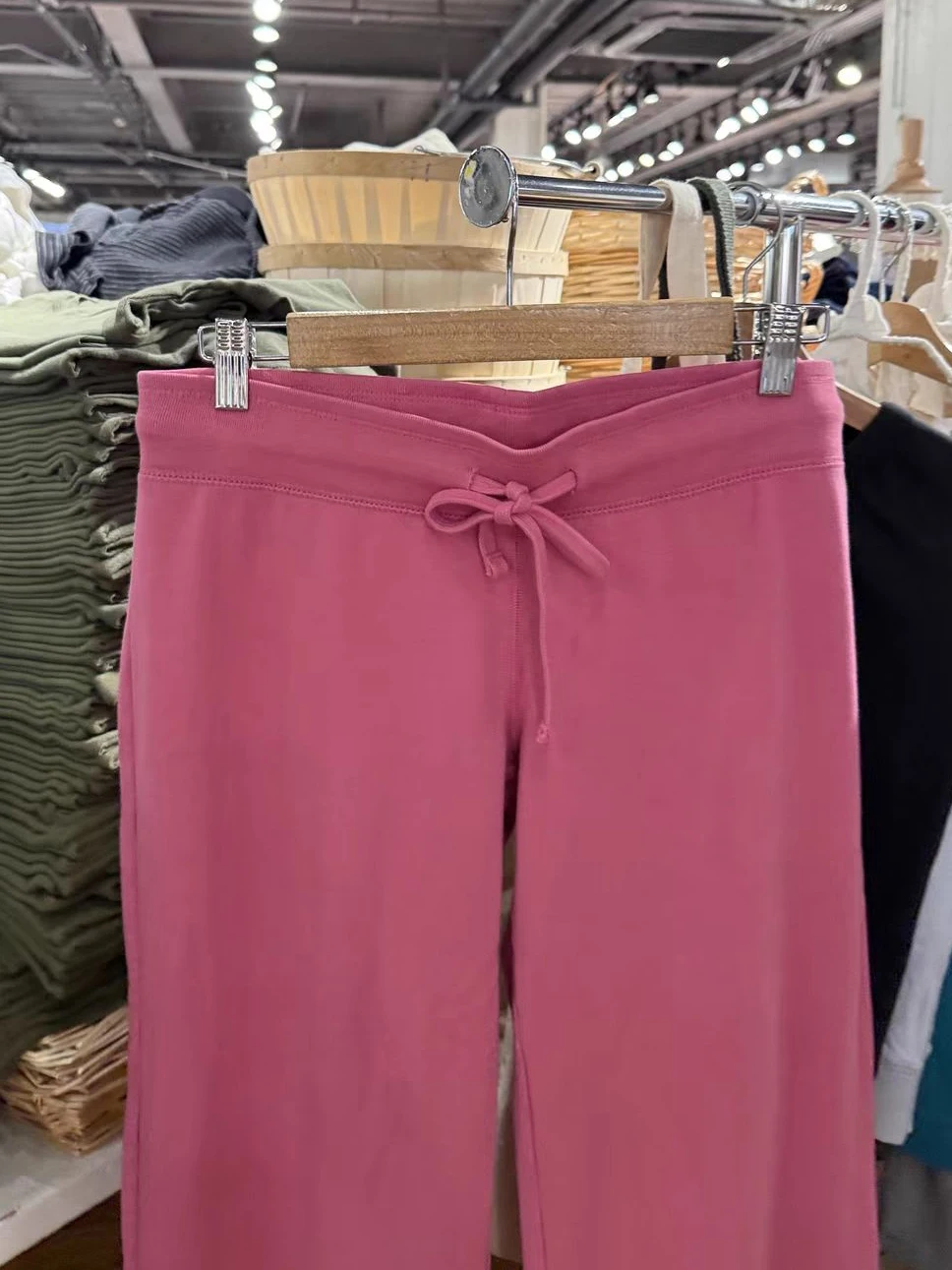 Rose Red Straight Sweatpant Woman Summer Low Waist Drawstring Long Pants Female Solid Casual All-match Cotton Sport Trousers New