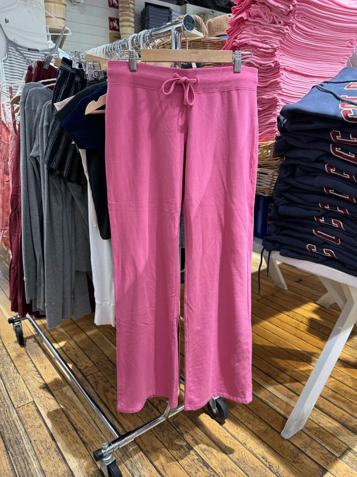 Rose Red Straight Sweatpant Woman Summer Low Waist Drawstring Long Pants Female Solid Casual All-match Cotton Sport Trousers New