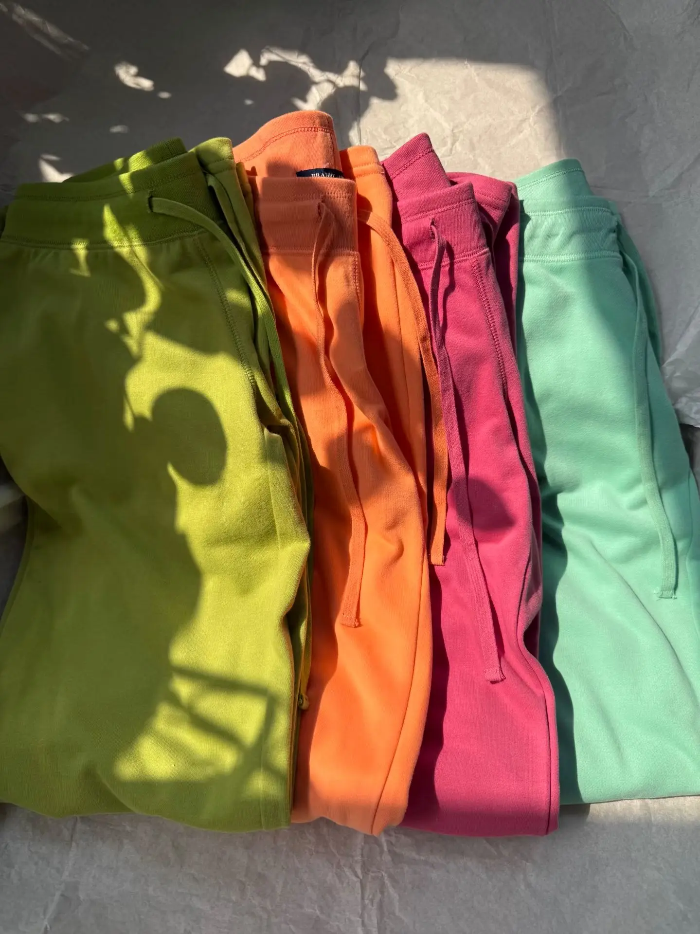 Rose Red Straight Sweatpant Woman Summer Low Waist Drawstring Long Pants Female Solid Casual All-match Cotton Sport Trousers New