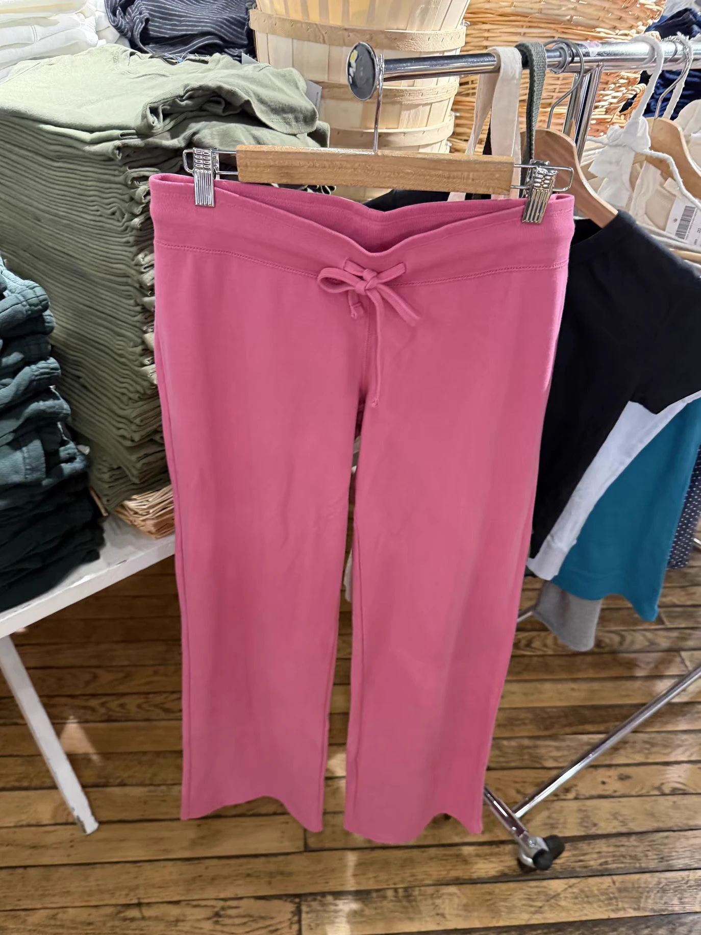 Rose Red Straight Sweatpant Woman Summer Low Waist Drawstring Long Pants Female Solid Casual All-match Cotton Sport Trousers New