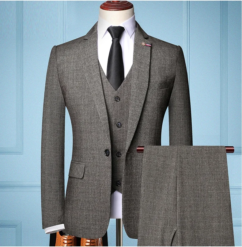 Traje De Hombre Elegante (Blazer+Vest+Pants) Men's Fashion Business Casual Slim Fit Wedding Business Suit Elegant Man Suit 6XL