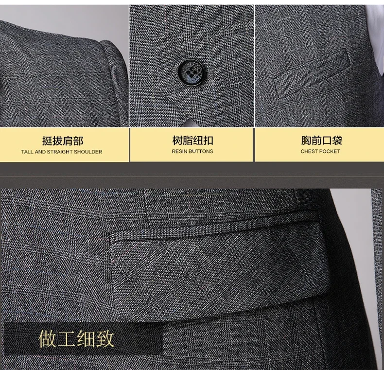 Traje De Hombre Elegante (Blazer+Vest+Pants) Men's Fashion Business Casual Slim Fit Wedding Business Suit Elegant Man Suit 6XL