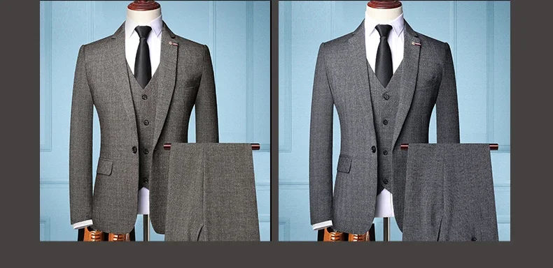 Traje De Hombre Elegante (Blazer+Vest+Pants) Men's Fashion Business Casual Slim Fit Wedding Business Suit Elegant Man Suit 6XL