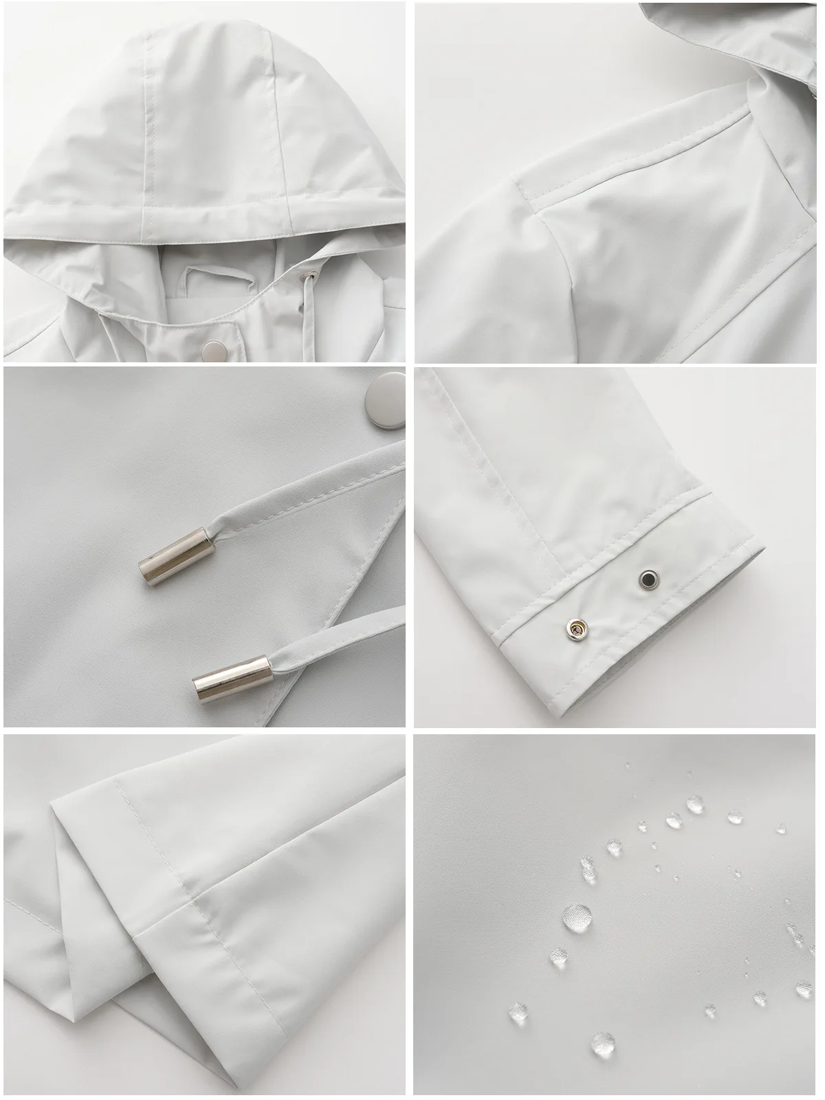 Spring Autumn New Hooded Water-repellent Jacket with Belt Thin Casual Loose Trench Coat Women Windbreaker