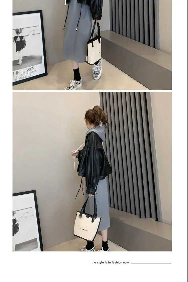 New Autumn Winter Faux Leather Jacket Women Oversize PU Coat Loose Casual Streetwear Female Cardigan