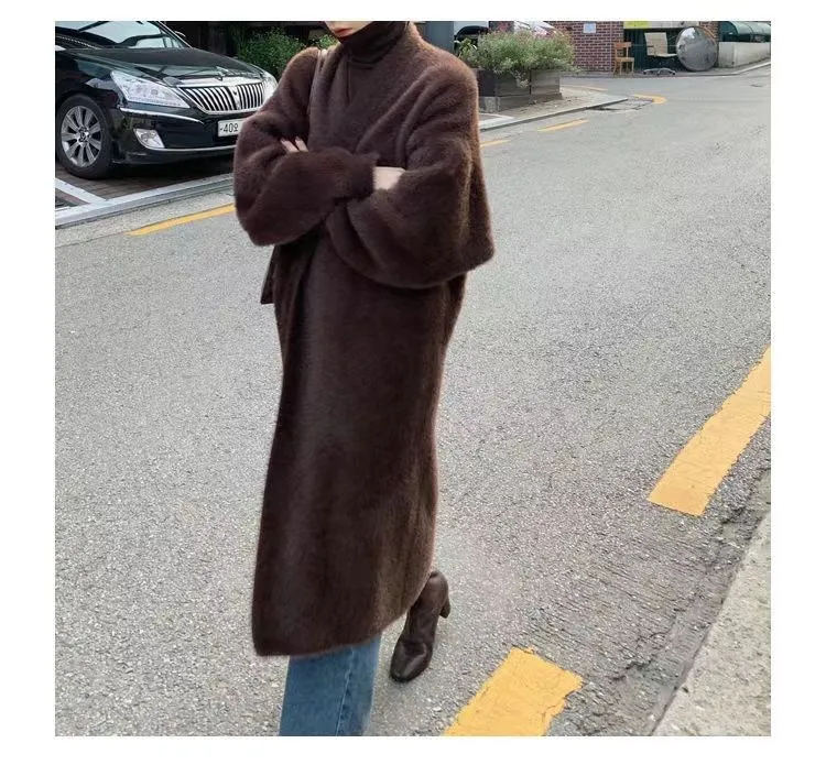 white Long Cardigan for women 2026 new winter clothes Knitted fluffy long sleeve Cashmere sweater coat korean style warm vintage