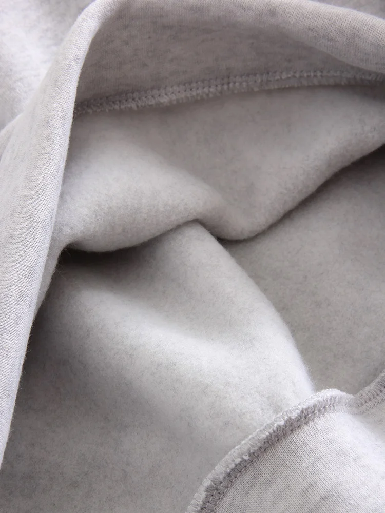 Gray Warm Fleece Suit For Women Winter Thick Velvet Pants Sets Sweatpants Sweatshirt Ladies Warrn Tracksuit Women Two Piece Set