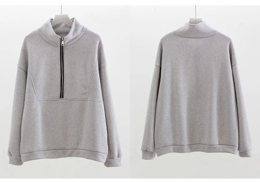 Gray Warm Fleece Suit For Women Winter Thick Velvet Pants Sets Sweatpants Sweatshirt Ladies Warrn Tracksuit Women Two Piece Set