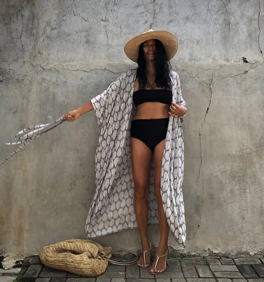 Beach Dress Tunic Cover up Embroidery Kaftan Saida de Praia Women Bikini Cover-up Pareo Sarong Beachwear