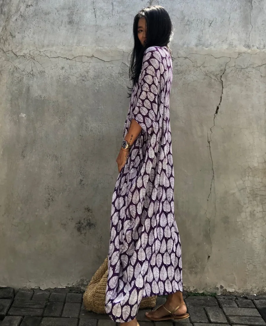 Beach Dress Tunic Cover up Embroidery Kaftan Saida de Praia Women Bikini Cover-up Pareo Sarong Beachwear