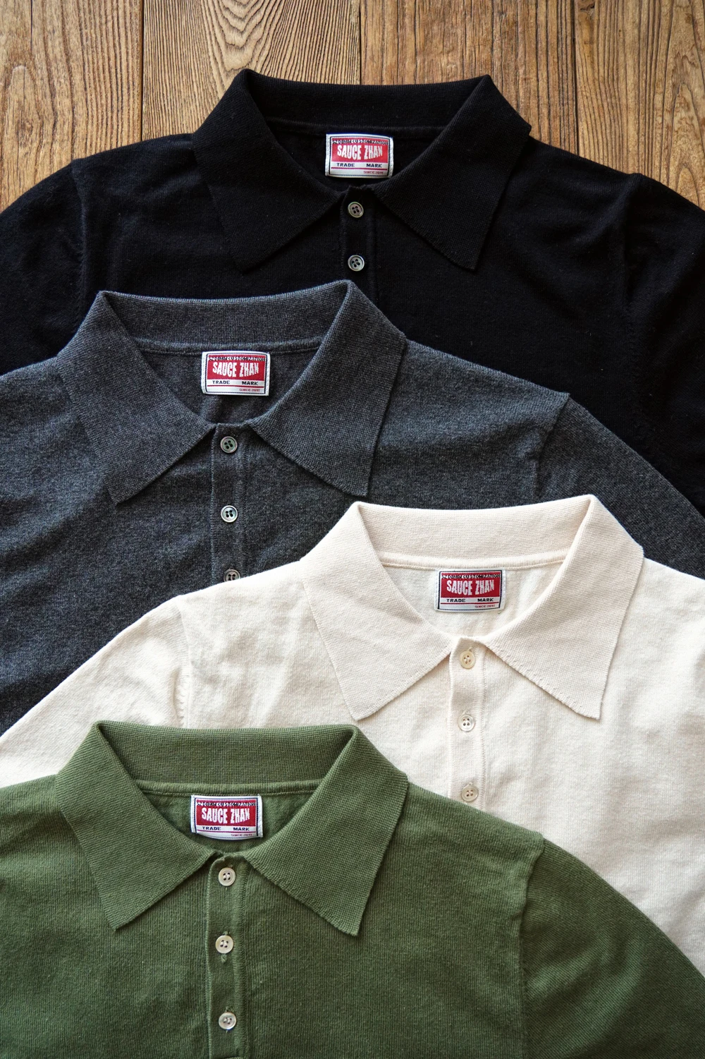 Sauce Zhan Polo Shirt Men Shirts Summer Knit Short Sleeve Shirt Vintage 100% Cotton Regular Fit