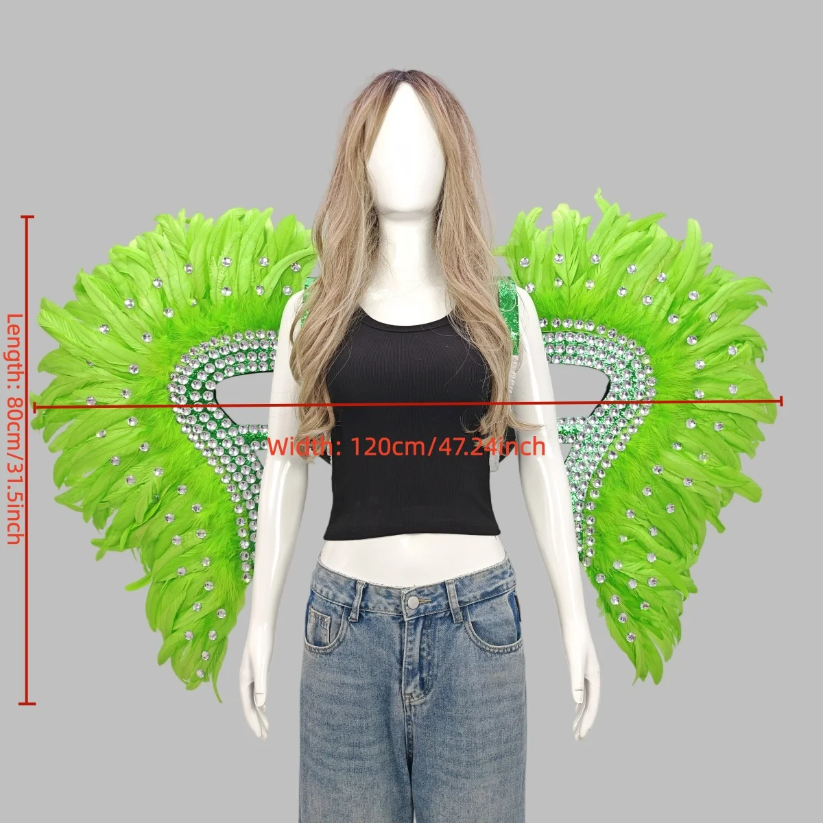 Carnival Graduation Ball Party Costume Accessories Artificial Feather Wings Halloween Catwalk Performance Character Cos Props