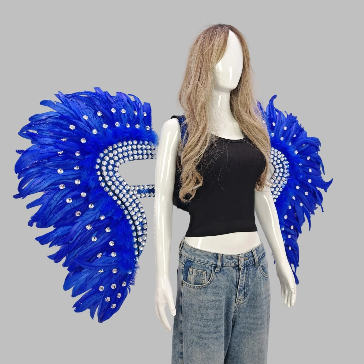 Carnival Graduation Ball Party Costume Accessories Artificial Feather Wings Halloween Catwalk Performance Character Cos Props