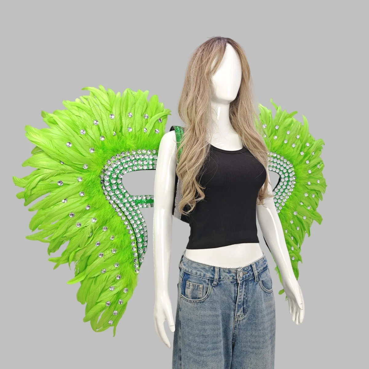 Carnival Graduation Ball Party Costume Accessories Artificial Feather Wings Halloween Catwalk Performance Character Cos Props