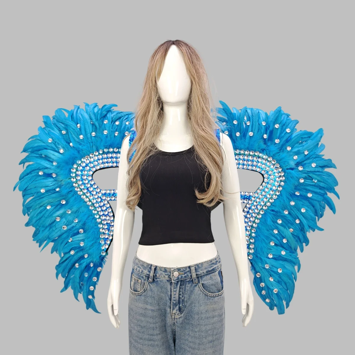 Carnival Graduation Ball Party Costume Accessories Artificial Feather Wings Halloween Catwalk Performance Character Cos Props