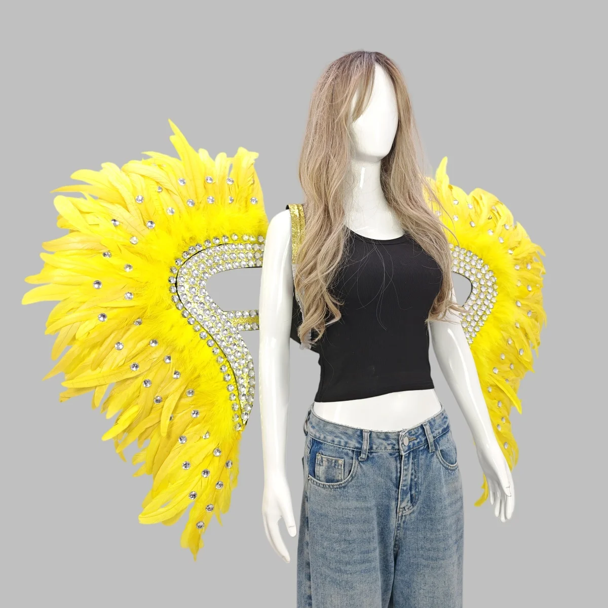 Carnival Graduation Ball Party Costume Accessories Artificial Feather Wings Halloween Catwalk Performance Character Cos Props