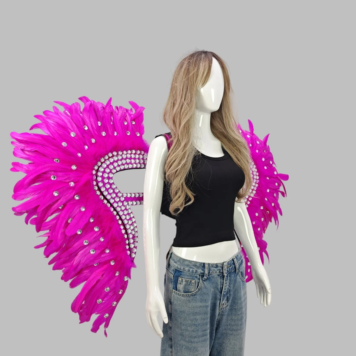 Carnival Graduation Ball Party Costume Accessories Artificial Feather Wings Halloween Catwalk Performance Character Cos Props
